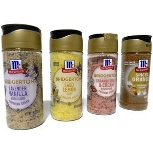 McCormick Bridgerton Finishing Sugars Lemon Vanilla Strawberry Orange Set of 4